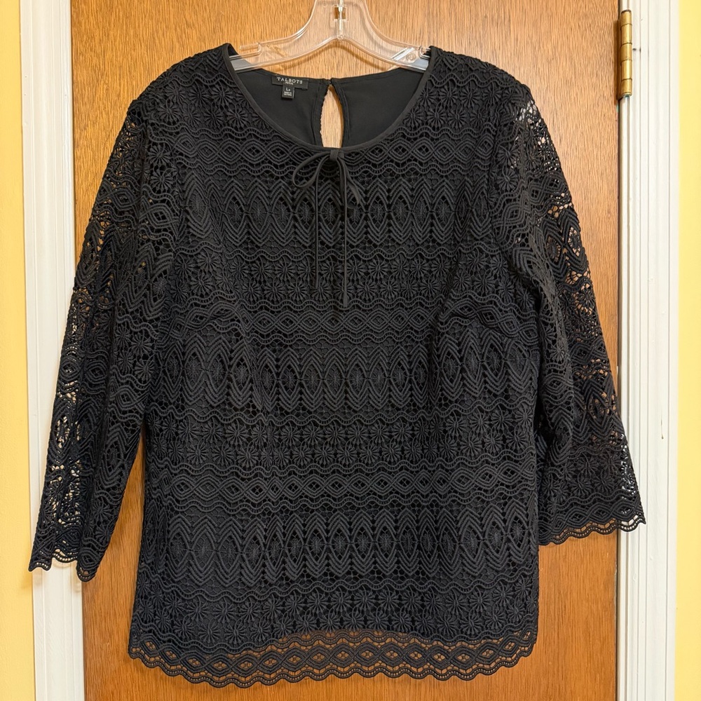 Talbots Black Lace Blouse